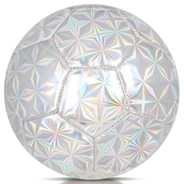 Imagem de Bola de futebol tamanho 4 - bola de treinamento esportivo ao ar livre, recreação, bola de futebol brilhante para meninas, meninos, adolescentes, jovens, volta às aulas, aniversário, Natal