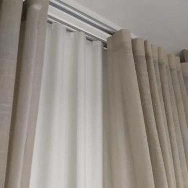 Imagem de Cortina Trilho Suíço Duplo Linho Com blackout 6,00x2,70 Luxuosa - Salv