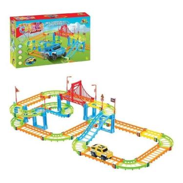 Imagem de Pista de Carrinho Mini Cidade com Ponte 95 peças - Art Brink, Colorida