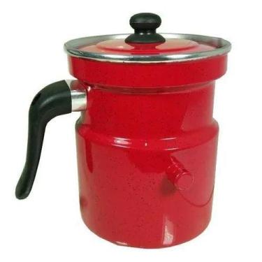 Imagem de Leiteira Com Apito 1,6 Litros Alumínio Vermelha Pigmentada - Belmar