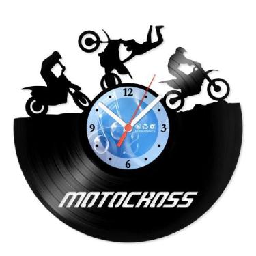 Imagem de Relógio De Parede Disco Vinil Motos - Motocross - VMO-001 - Modernarte