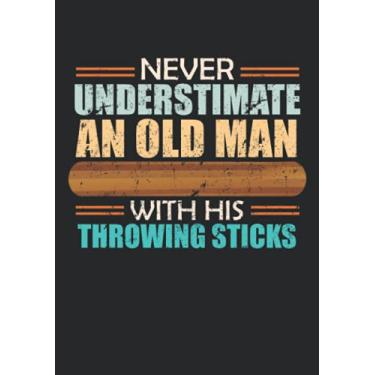 Imagem de Notizbuch A5 kariert mit Softcover Design: Kubb Spruch Alter Mann Wurfhölzer Wikingerschach: 120 karierte DIN A5 Seiten