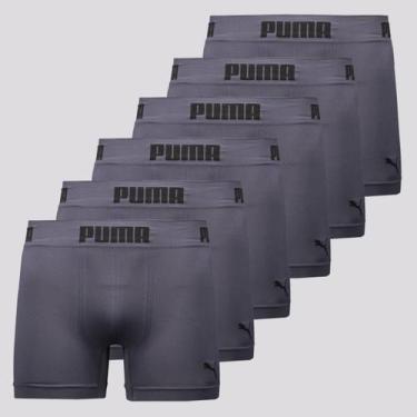 Imagem de Kit 6 Cuecas Boxer Puma Anatomic Sem Costura Cinza, M