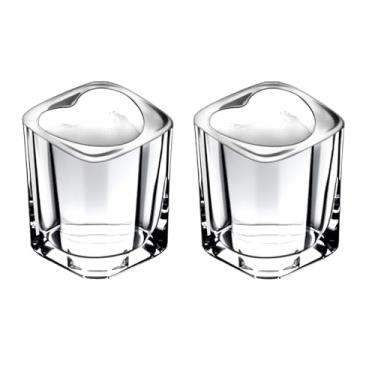 Imagem de Conjunto de copos de dose de base pesada de 59 g, 6 peças de doses de tequila transparentes em forma de coração, mini copo quadrado, copo de dose expresso (2)