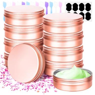 Imagem de MotBach Pacote com 8 frascos de alumínio de 118 ml, latas redondas de metal, recipientes de cosméticos com tampa de parafuso para barras de loção, bálsamos, especiarias, pomada, bálsamo para barba,