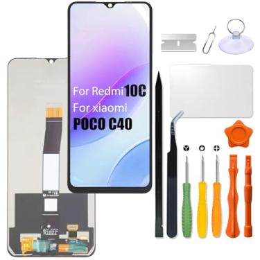 Imagem de Substituição para Xiaomi Redmi 10c | Tela LCD Poco C40 para redmi 220333QAG 220333QBI 220333QNY 220333QL 220333QPG LCD Touch Screen Display Panel Digitalizador Assembly com kit de reparo