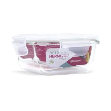 Imagem de Pote Vidro Hermético Marmita Mantimentos Alimentos 320ml - U4home