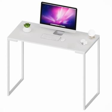 Imagem de Mesa Escrivaninha MDF 60 cm Branca Computador Moderna Home Office Quarto Estudo Computador Notebook