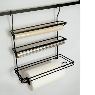 Imagem de Porta Rolo Triplo Serrilhado Preto Jomer 2461