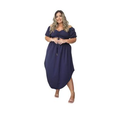 Imagem de Conjunto Feminino Plus Size Cropped Mais Saia Longa - Thania Moda Femi