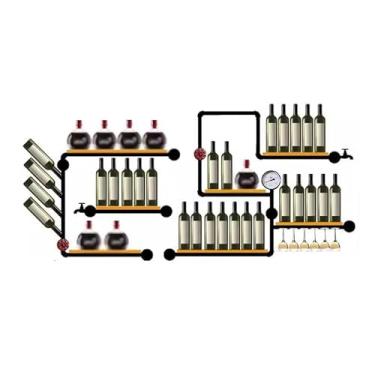 Imagem de Suporte para Vinhos Estilo industrial refrigerador de vinho rack de vinho ferro água mordomo fixado na parede prateleira decorativa criativa Porta-Garrafas