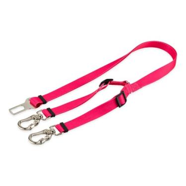 Imagem de Basic Pet Cinto De Segurança Pet Duplo Universal Cachorro Gato Cães Gatos Carro Coleira Adaptador Ajustável (Rosa)