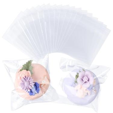 Imagem de JCXPACK 100 unidades de sacos de macaron transparentes de 8,5 x 8,5 cm, sacos de minério cobertos de chocolate, saco de biscoitos, celofane, para doces de morangos, pequenos presentes, lembrancinhas