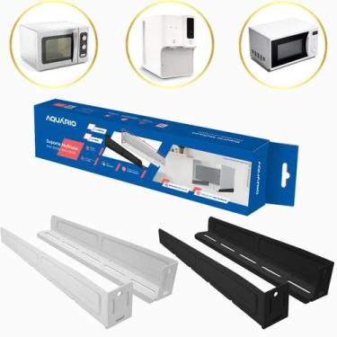 Imagem de Suporte De Parede Microondas Forno Bebedouro Até 30kg Branco ou Preto 