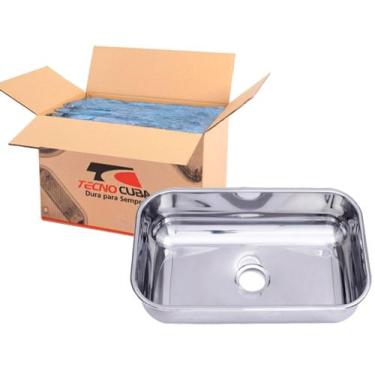 Imagem de Cuba inox para cozinha n2 56x34x14 tecnocuba 