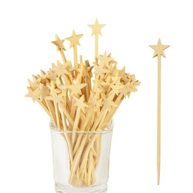 Imagem de TreeMVI 100 palitos de bambu para coquetéis, palitos longos para aperitivos, churrasco, espetos de frutas, sanduíche, bebida