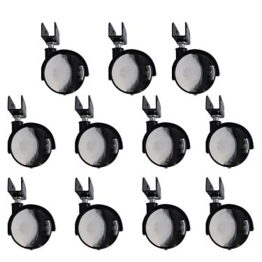 Imagem de Kit 11 Rodízios Com Chapa U Sem Trava Com Face Espelhado