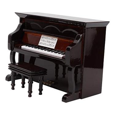 Imagem de Piano Vertical Marrom Vintage, Aço de, Design Elegante e Clássico para Concertos e Uso Pessoal, Excelente Produção de Tons