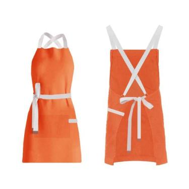 Imagem de Avental Laranja Alça Cruzada Algodao Restaurante Bar Bistro - CASACHA