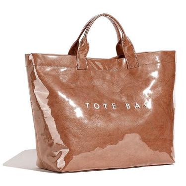 Imagem de Sacola BBIQI para mulheres Bolsa grande com impressão de letras de PVC