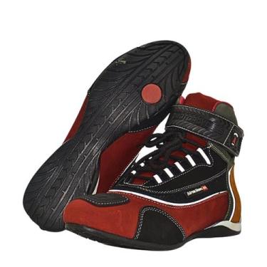 Imagem de Tênis Masculino Motociclista Vermelho Couro DIfranca - 320 - Atron Sho