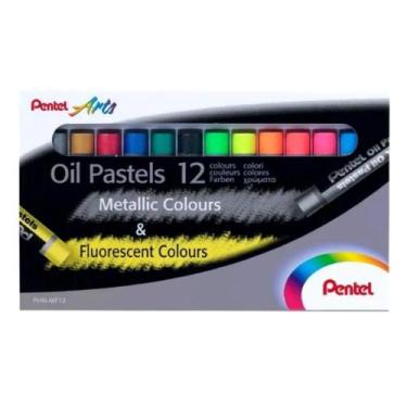 Imagem de Giz Pastel Oleoso Pentel - 12 Cores Metálicas