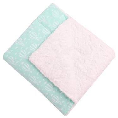 Imagem de Cobertor Para Bebê Estampado Dupla Face Manta Balão Verde