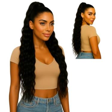 Imagem de Rabo de Cavalo Ondulado Aplique de Cabelo Bio Proteína | Modelo Jamile 70cm 177g Fibra Futura Ser Mulher | Naturalidade e Conforto