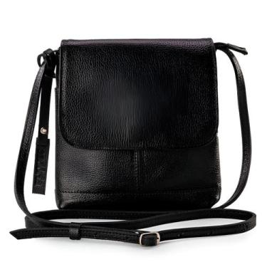Imagem de Bolsa de Ombro em Couro Legítimo Modelo Jô, Cor Preto - marca