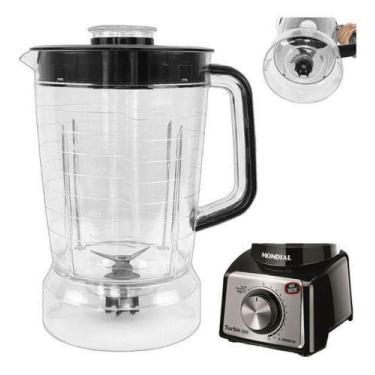 Imagem de Copo do Liquidificador Mondial L-1000/ L-1100/ L-1200, Tampa Preta
