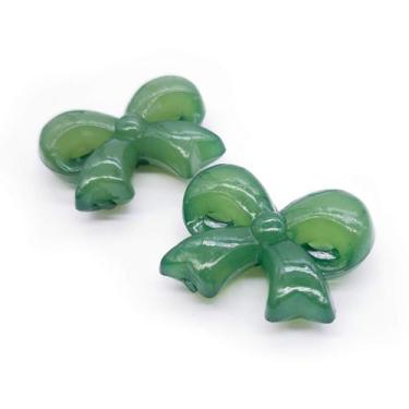 Imagem de Miçanga Passante Laço Acrílico Verde 30x38mm 10pçs 85g - Macall
