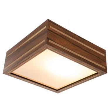 Imagem de Luminária Decorativa Madeira Plafon Ilhota Nog 30Cm - Creatus