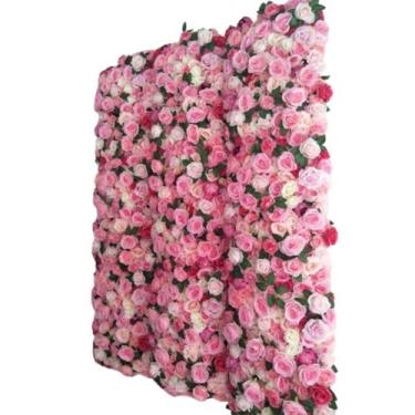Imagem de Jardim Vertical Flores Rosas Artificiais Premium - La Caza Store