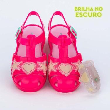 Imagem de Sandália Infantil Mar e Cor Brilha no Escuro Pink e Pulseira, 33-34, P