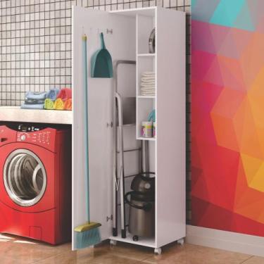 Imagem de Armário Multiuso para Lavanderia 46,5cm com rodízios Mendoza AR4000 Ar