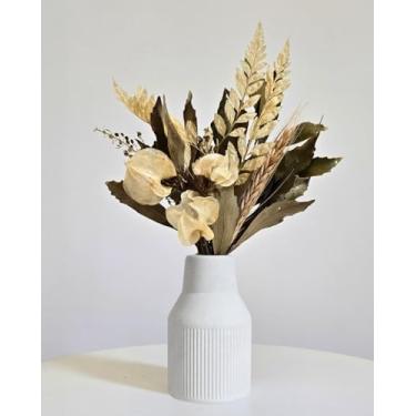 Imagem de Arranjo De Flores Secas Decorativo Vaso Garrafa Retrô