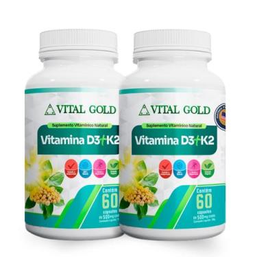Imagem de VITAMINA D3 + K2 - 500mg (60 Cápsulas) VITAL GOLD, 02 Unidade
