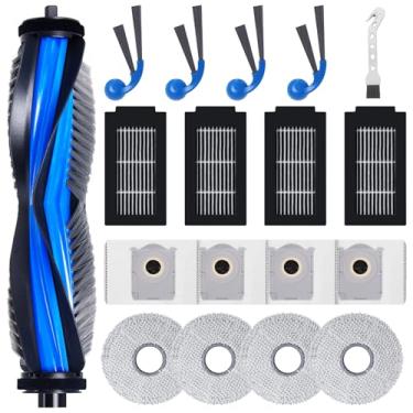 Imagem de Fixbetter 18 peças de acessórios para peças sobressalentes Ecovacs Deebot T30C Omni Suction Robot, 1 escova de rolo, 4 filtros HEPA, 4 lenços, 4 sacos de pó, 4 escovas laterais, 1 escova de limpeza