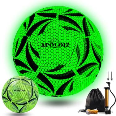 Imagem de Bola de futebol que brilha no escuro tamanho 4/5, bolas de futebol luminosas brilhantes para jogos e treinamentos diurnos e noturnos, bola de futebol iluminada, presentes para homens, jogos noturnos
