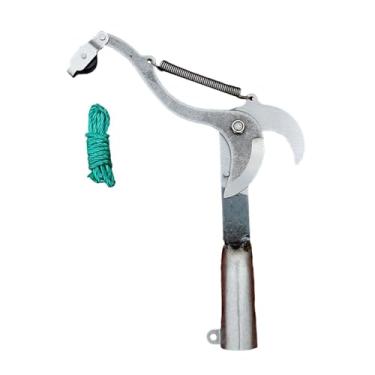 Imagem de Fenteer Tesoura de poda de alta altitude, aparador de galhos, colhedor de frutas, tesoura profissional de jardim, corda incluída, podador de árvores para uso, S