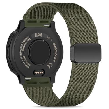 Imagem de Bolesi Pulseiras de relógio de nylon elástico compatíveis com Garmin Instinct 2/3 de 45 mm/1 Solar, macia, respirável, ajustável com fecho magnético, pulseira esportiva para Instinct 2 Surf/Tactical