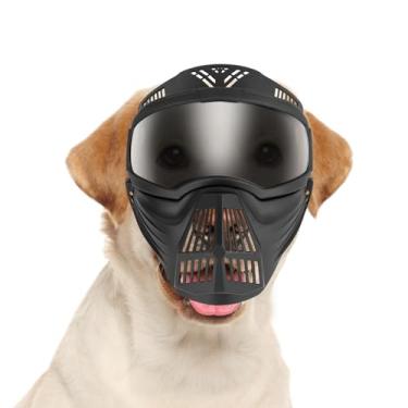 Imagem de Namsan Óculos de sol grandes para cães com focinheira de cesta, respiráveis, protetores de rosto inteiro, óculos de sol para cães com cobertura de boca para cães de médio a grande porte, ajustável