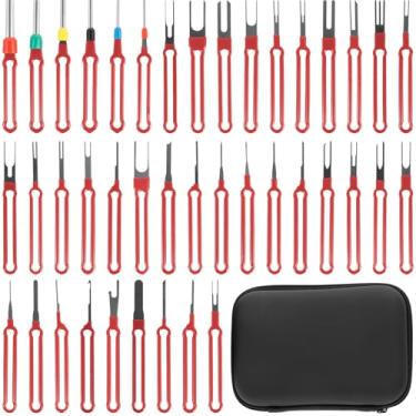 Imagem de FALESOUL Kit de ferramentas de remoção de terminal de 41 peças, ferramentas extratoras de pinos, ferramenta de liberação de terminal de fio de picareta mecânica, kit de ferramentas de remoção de pinos