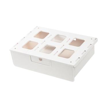 Imagem de ＫＬＫＣＭＳ Organizador de gavetas embaixo da mesa, suporte deslizante, organização, escola, escritório, armazenamento, bandeja embaixo da mesa para lápis, réguas, com Caixa Pequena