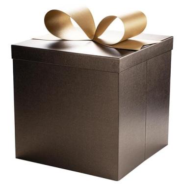 Imagem de Caixa de presente LaRibbons Dobrável Marrom 25x25x25 cm Grande