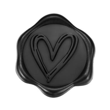Imagem de Adesivos Yoption Heart Wax Seal, pacote com 50, pretos, 3 cm
