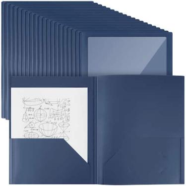 Imagem de Pasta de arquivos Teling 29,5 x 25 cm, 48 unidades, azul escuro, 2 bol