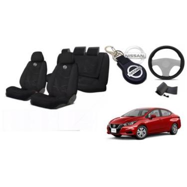 Imagem de Conjunto Capas Luxo Personalizado Versa 19-22 + Volante + Chaveiro - I