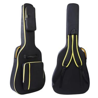Imagem de Bolsa de concerto para guitarra acústica PPOPPO 40/41/42 preta e amare