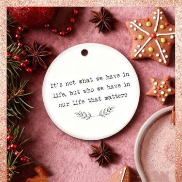 Imagem de 1 enfeite de cerâmica dupla face para pendurar – decoração de quarto de quintal interno e externo, para mulheres e homens, ideal para família, irmã e amiga, ornamento decorativo